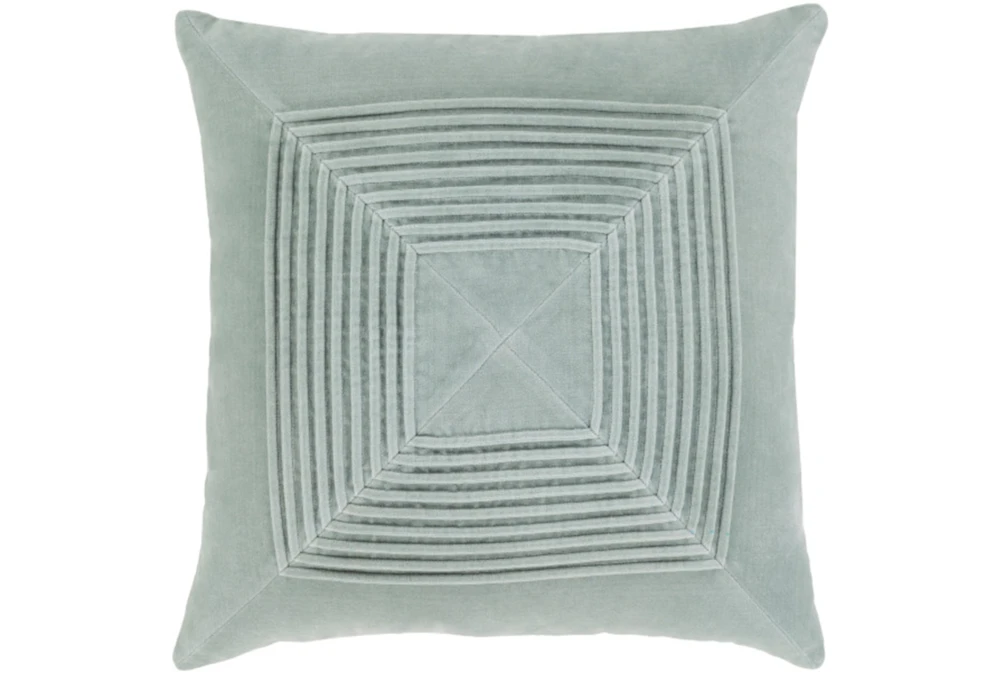 Accent Pillow-Cotton Velvet Box Pleat Silver Grey 18X18