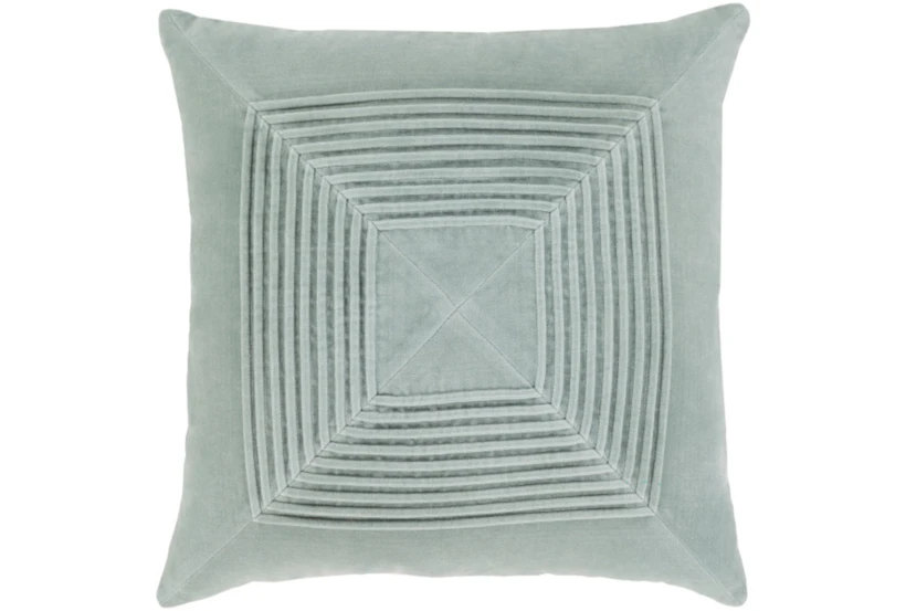 Accent Pillow-Cotton Velvet Box Pleat Silver Grey 18X18 - 360