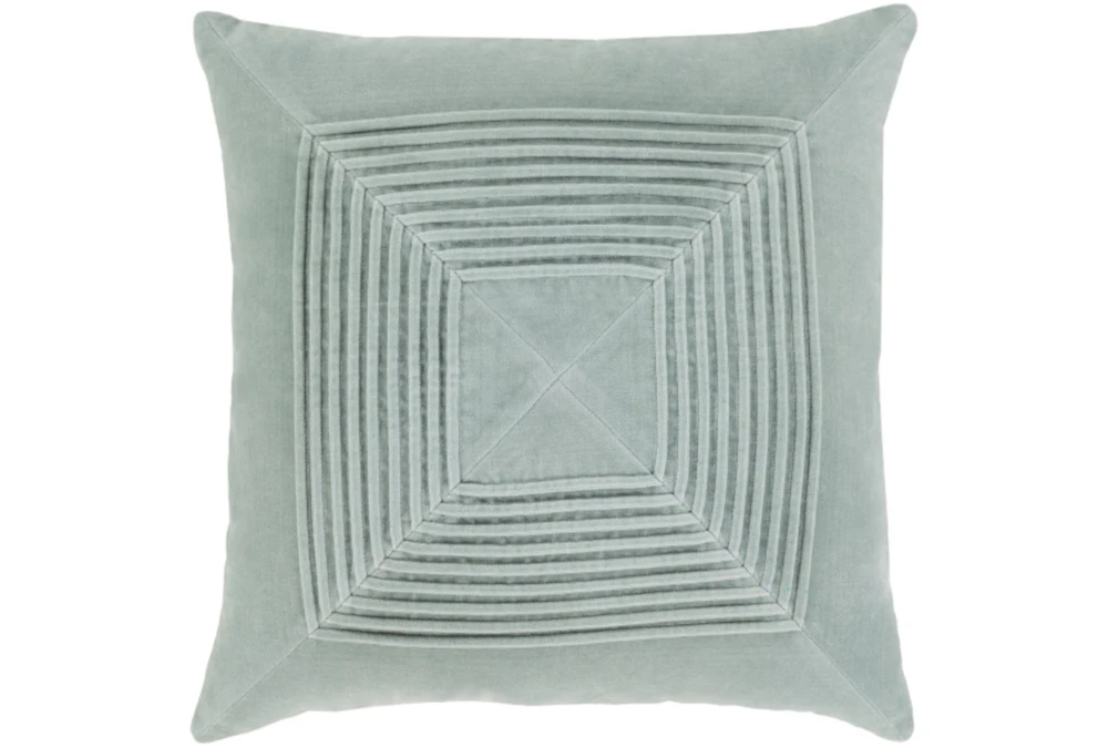 Accent Pillow-Cotton Velvet Box Pleat Silver Grey 20X20