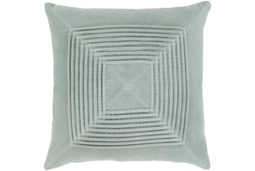 Accent Pillow-Cotton Velvet Box Pleat Silver Grey 20X20 - 360