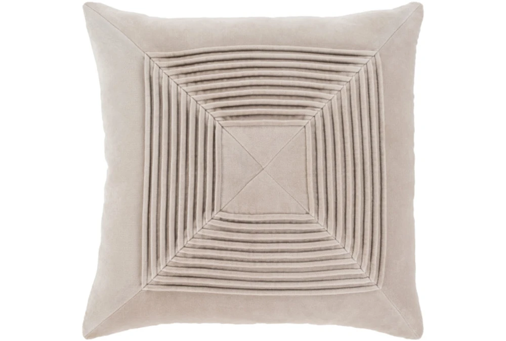 Accent Pillow-Cotton Velvet Box Pleat Stone 20X20