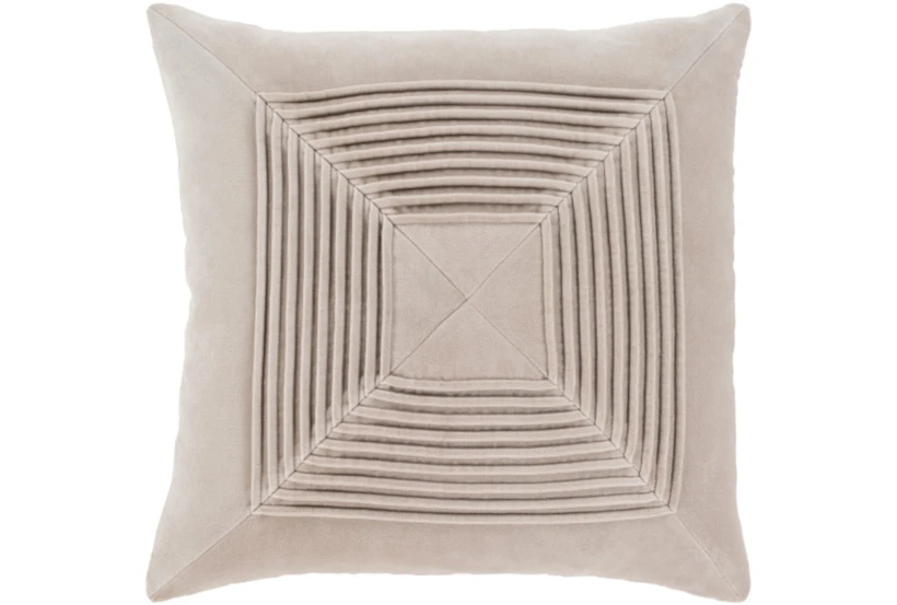 Accent Pillow-Cotton Velvet Box Pleat Stone 20X20 - 360