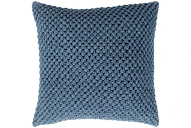 Accent Pillow-Crochet Cotton Denim Blue 18X18