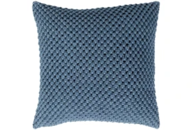 Accent Pillow-Crochet Cotton Denim Blue 20X20