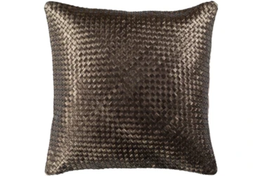 Accent Pillow-Woven Leather Bronze 20X20