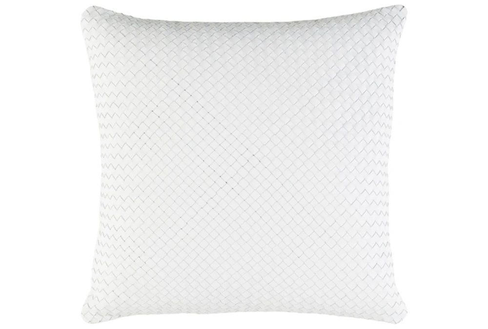 Geometric White Quilted Pillow Cover, 20x20