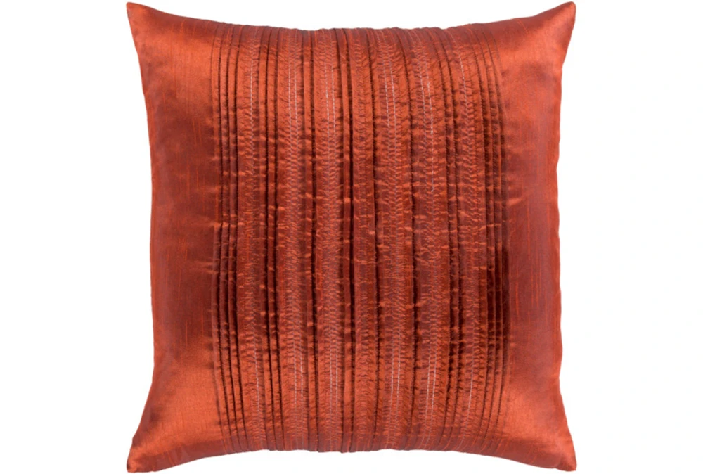 Accent Pillow-Pleated Stripes Paprika 18X18
