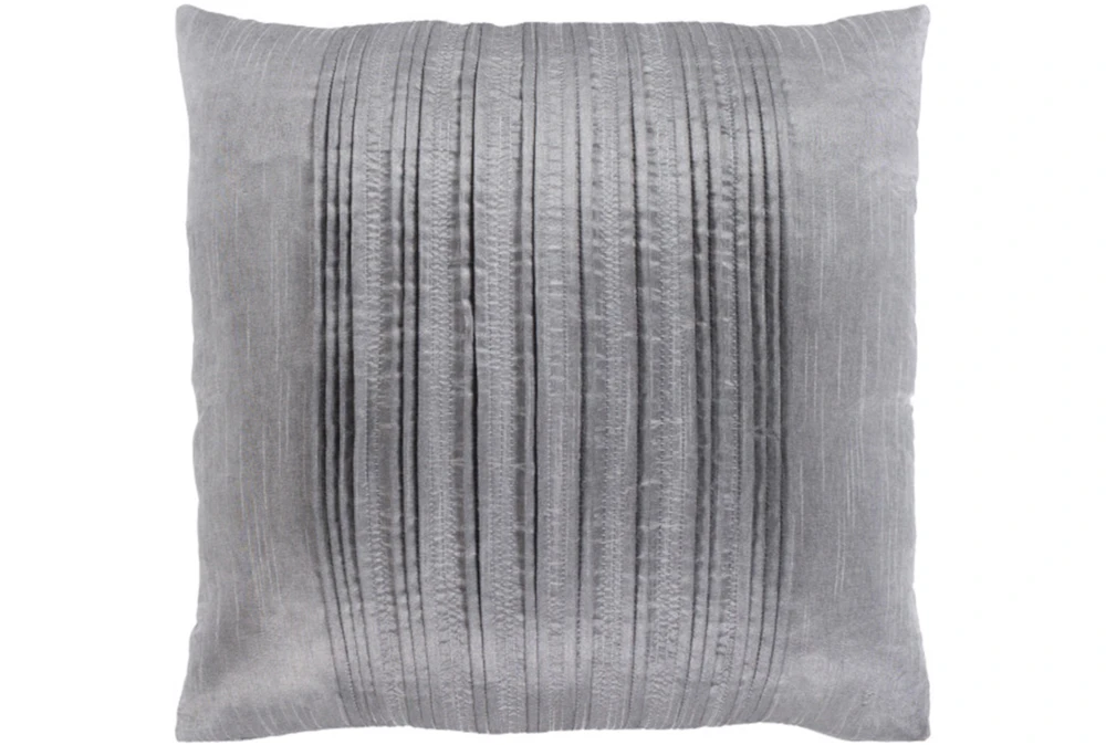 Accent Pillow-Pleated Stripes Silver 20X20