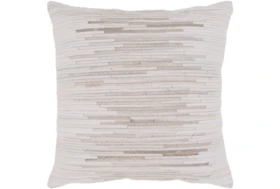 Accent Pillow-Hide Stripes Ivory And Grey 20X20