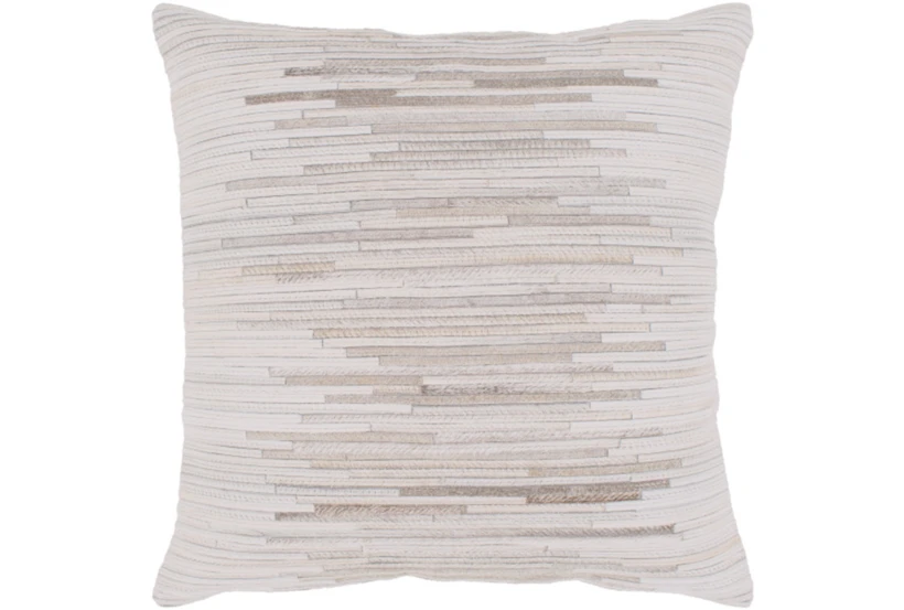 Accent Pillow-Hide Stripes Ivory And Grey 20X20 - 360