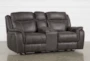 Griffin Grey 77" Power Reclining Storage Console Loveseat with USB - Signature
