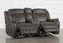 Griffin Grey 77" Power Reclining Storage Console Loveseat with USB - Recline