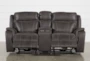 Griffin Grey 77" Power Reclining Storage Console Loveseat with USB - Recline