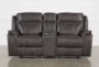 Griffin Grey 77" Power Reclining Storage Console Loveseat with USB - Front