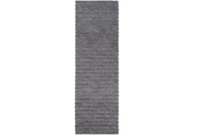 2'5"x8' Rug-Braided Wool Blend Charcoal