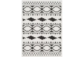 5'3"x7'3" Rug-Graphic Tile Shag Black & White