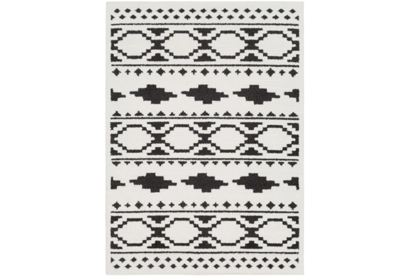 6'6"x9'5" Rug-Graphic Tile Shag Black & White - 360