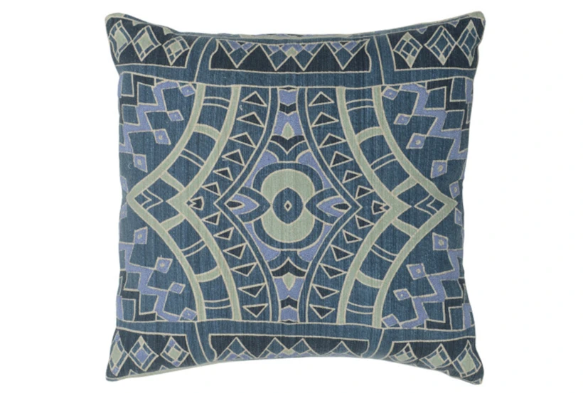 18X18 Marine Blue Mosaic Pattern Throw Pillow - 360