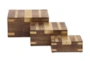 Set Of 3 Brass Inlay Wood Boxes - Signature
