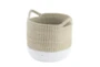 Set Of 3 Natural And White Seagrass Basket - Material