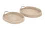 Set Of 2 Round Seagrass Tray - Signature