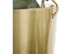 Set Of 2 Shiny Gold Hanging Planters - Detail