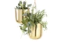 Set Of 2 Shiny Gold Hanging Planters - Material