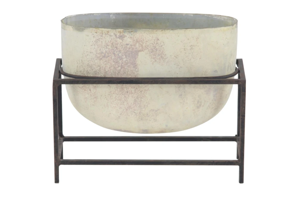 11 Inch Cement Bowl On Stand