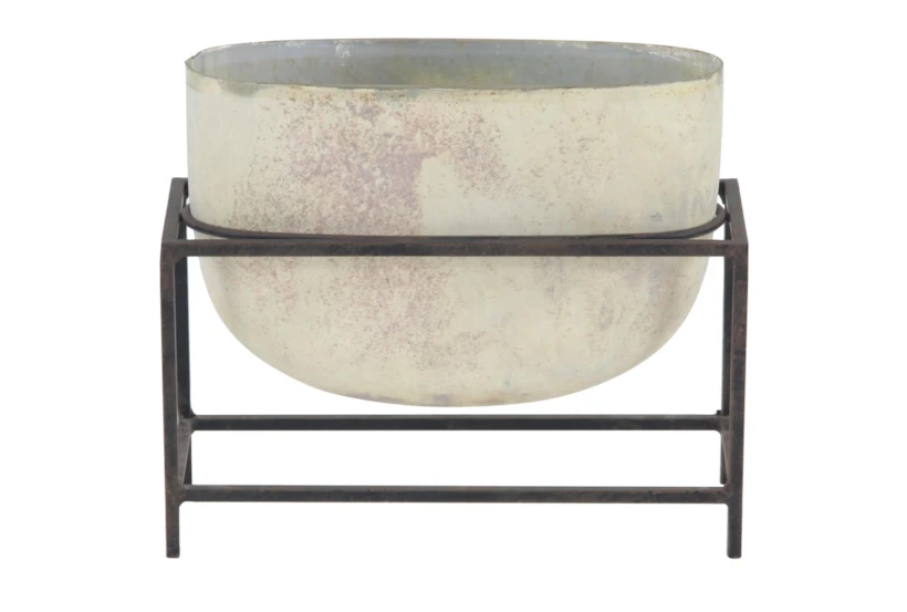 11 Inch Cement Bowl On Stand - 360