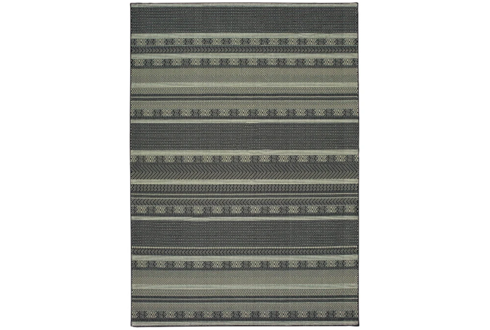 3'8"x5'4" Rug-Grey/Navy Stripes