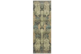 2'3"x7'5" Rug-Distressed Floral Blue/Taupe