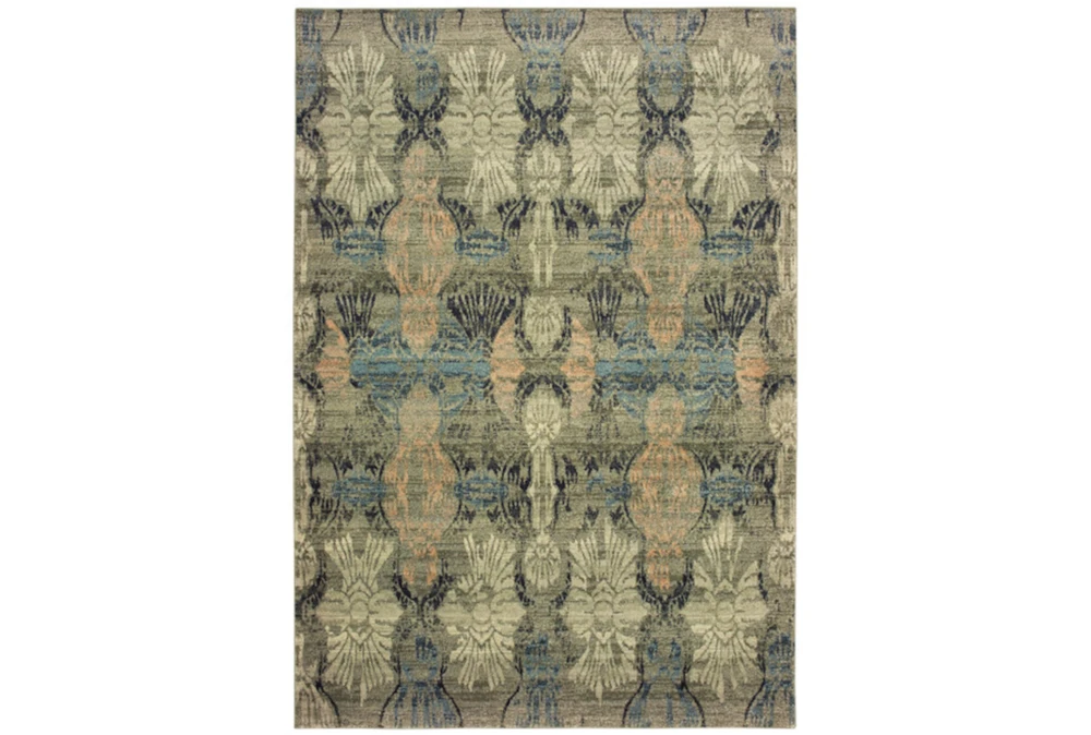 3'8"x5'4" Rug-Distressed Floral Blue/Taupe