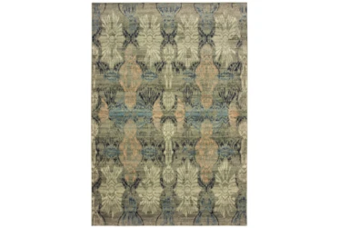 5'3"x7'5" Rug-Distressed Floral Blue/Taupe