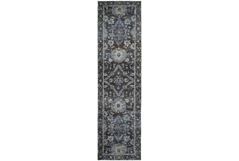 2'5"x12' Rug-Ines Moroccan Blue