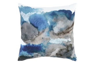 2OX2O Blue Grey Watercolor Blot Throw Pillow