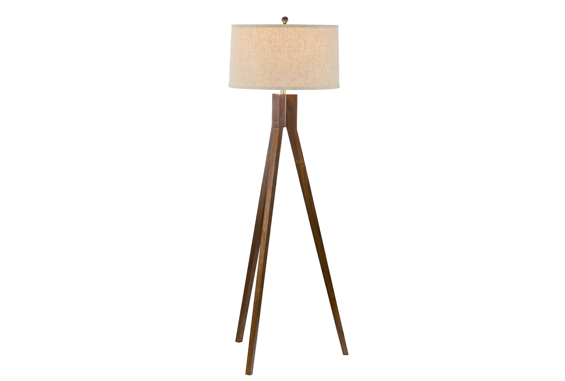 Zin kwaadheid de vrije loop geven wit 62 Inch Oak Brown Wood Tripod Floor Lamp | Living Spaces