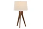 31 Inch Oak Brown Wood Tripod Table Lamp - Signature