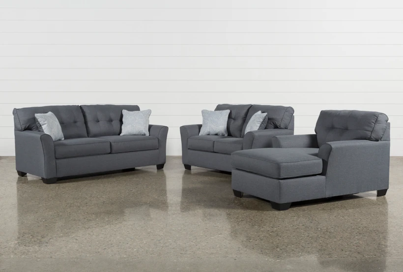 Jacoby Gunmetal 3 Piece Living Room Set With Full Sleeper - 360