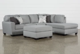 Mcdade Ash Right Arm Facing Sectional With Oversized Accent Ottoman