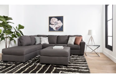 Mcdade Graphite Left Arm Facing Sectional With Oversized Accent Ottoman