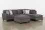 Mcdade Graphite Right Arm Facing Sectional with Oversized Accent Ottoman - Signature