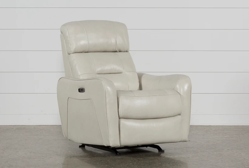 Cici Pearl Leather Power Rocker Recliner with Power Headrest & USB - 360