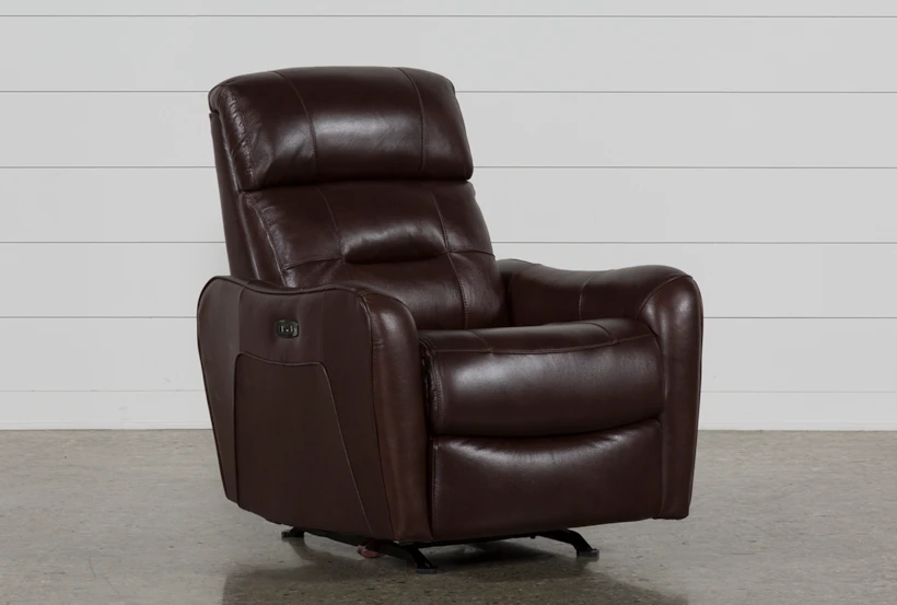 Cici Chocolate Leather Power Rocker Recliner with Power Headrest & USB - 360