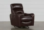 Cici Chocolate Leather Power Rocker Recliner with Power Headrest & USB - Signature