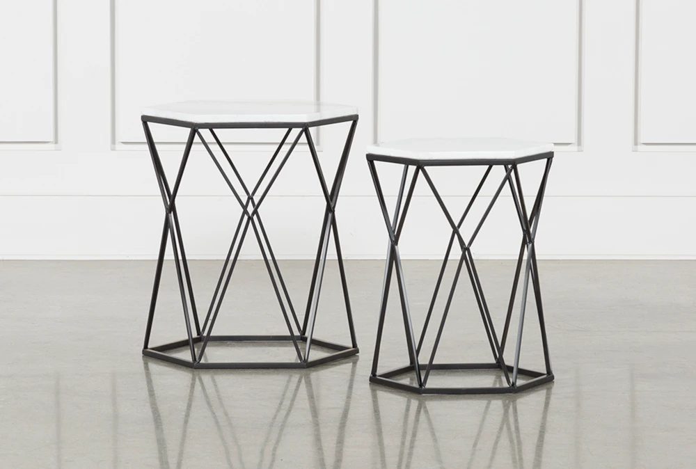 Olivia 2 Piece Set Bunching Accent Tables