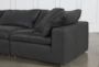 Hidden Cove Grey Leather 5 Piece 134" Sectional With Ottoman - Right
