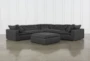 Hidden Cove Grey Leather 6 Piece 134" Sectional With 3 Corners - Signature