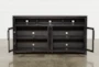 Oxford 70 Inch TV Stand With Glass Doors - Storage