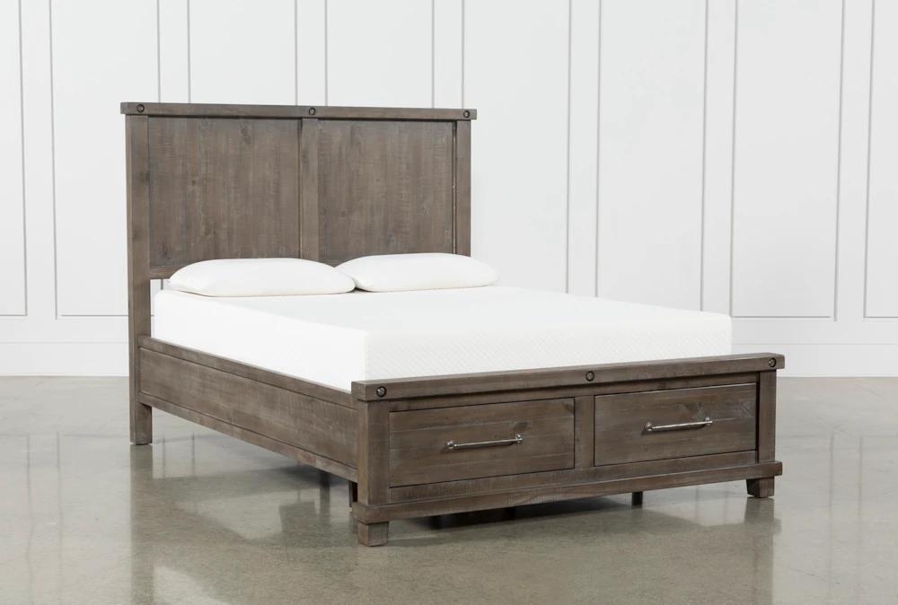 Jaxon Grey Eastern King Storage Bed, Platform Bed Frame King With Storage