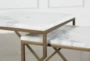 White Marble + Brass Nesting Accent Tables - Top
